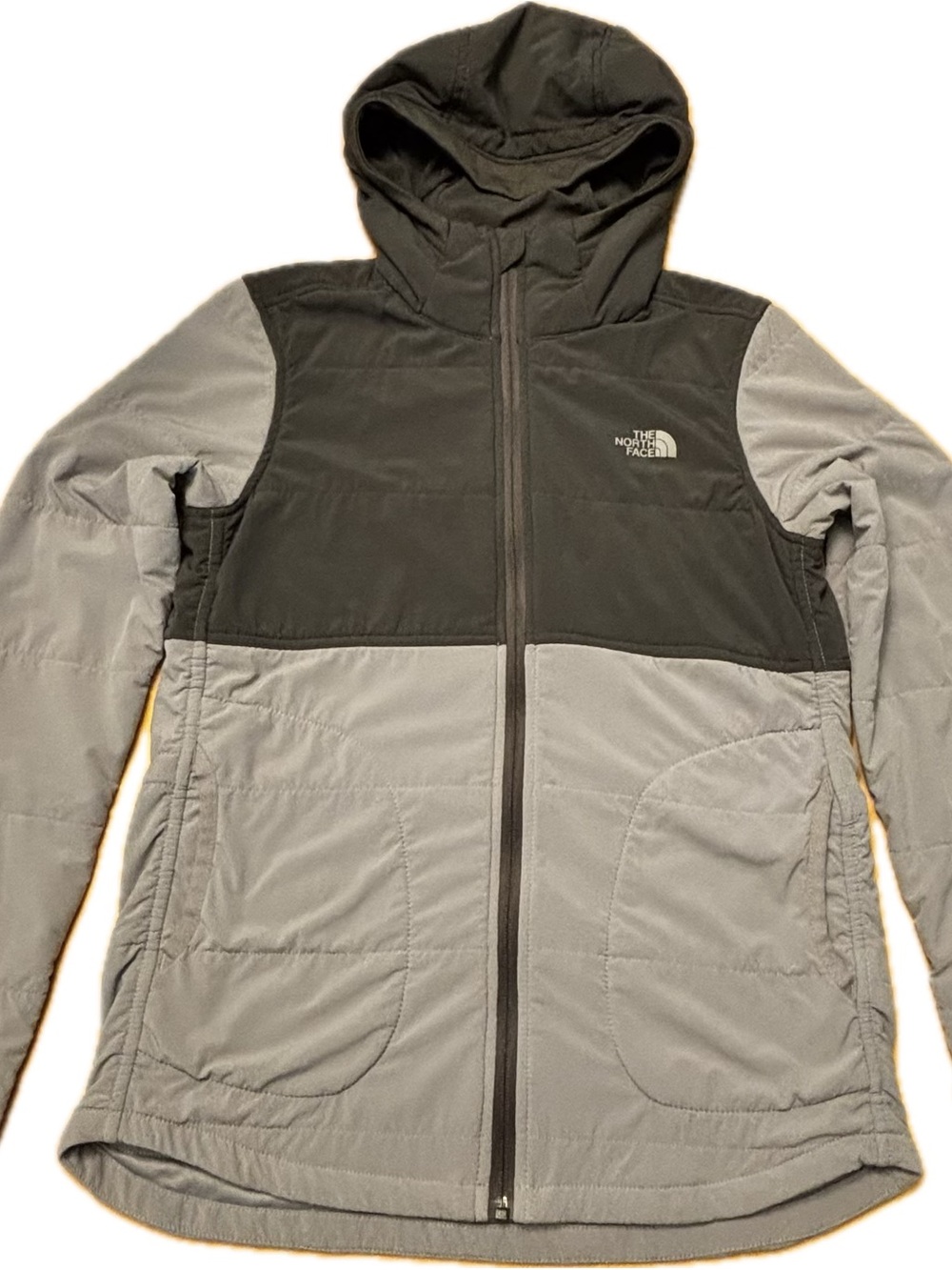 The North Face Gray and Dark Gray Hooded Insulated Jacket